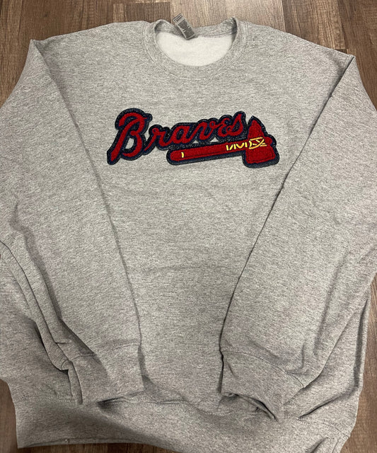 Braves Chenille Patch Embroidered Sweatshirt