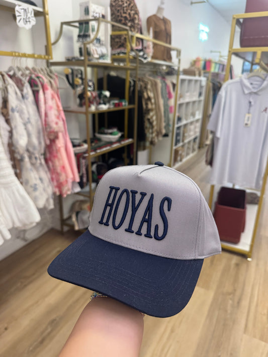 HOYAS GREY/ NAVY 3D RAISED EMBROIDERY OTTO HAT