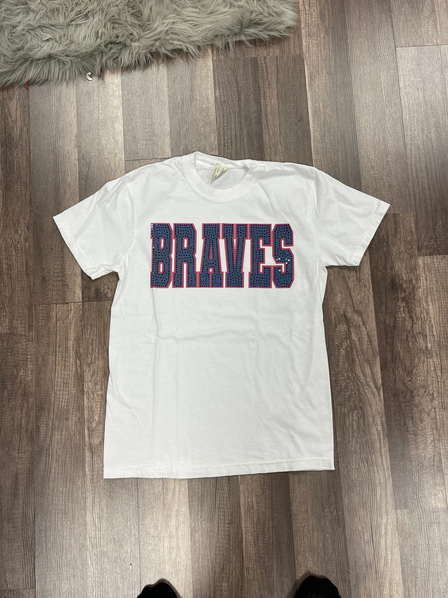 Braves White Sequin Tee