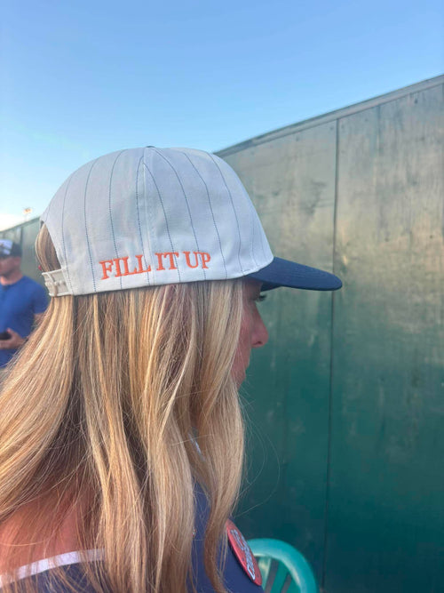 643 NAVY/WHITE PINSTRIPE HAT