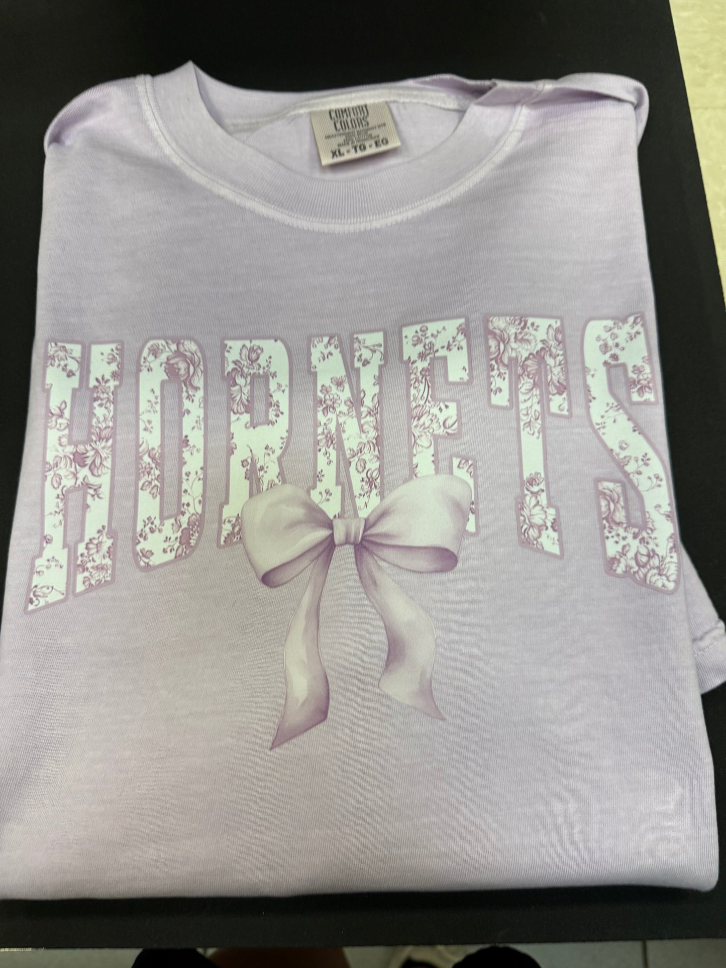 Hiram Hornets Purple Floral Tolie on Lilac