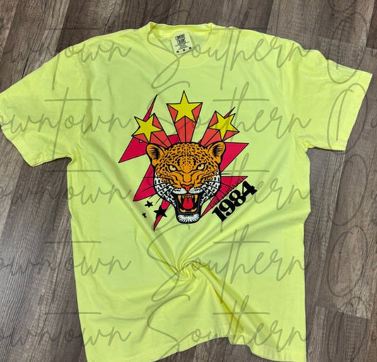 Def Leopard 1984 Vintage Neon Tee
