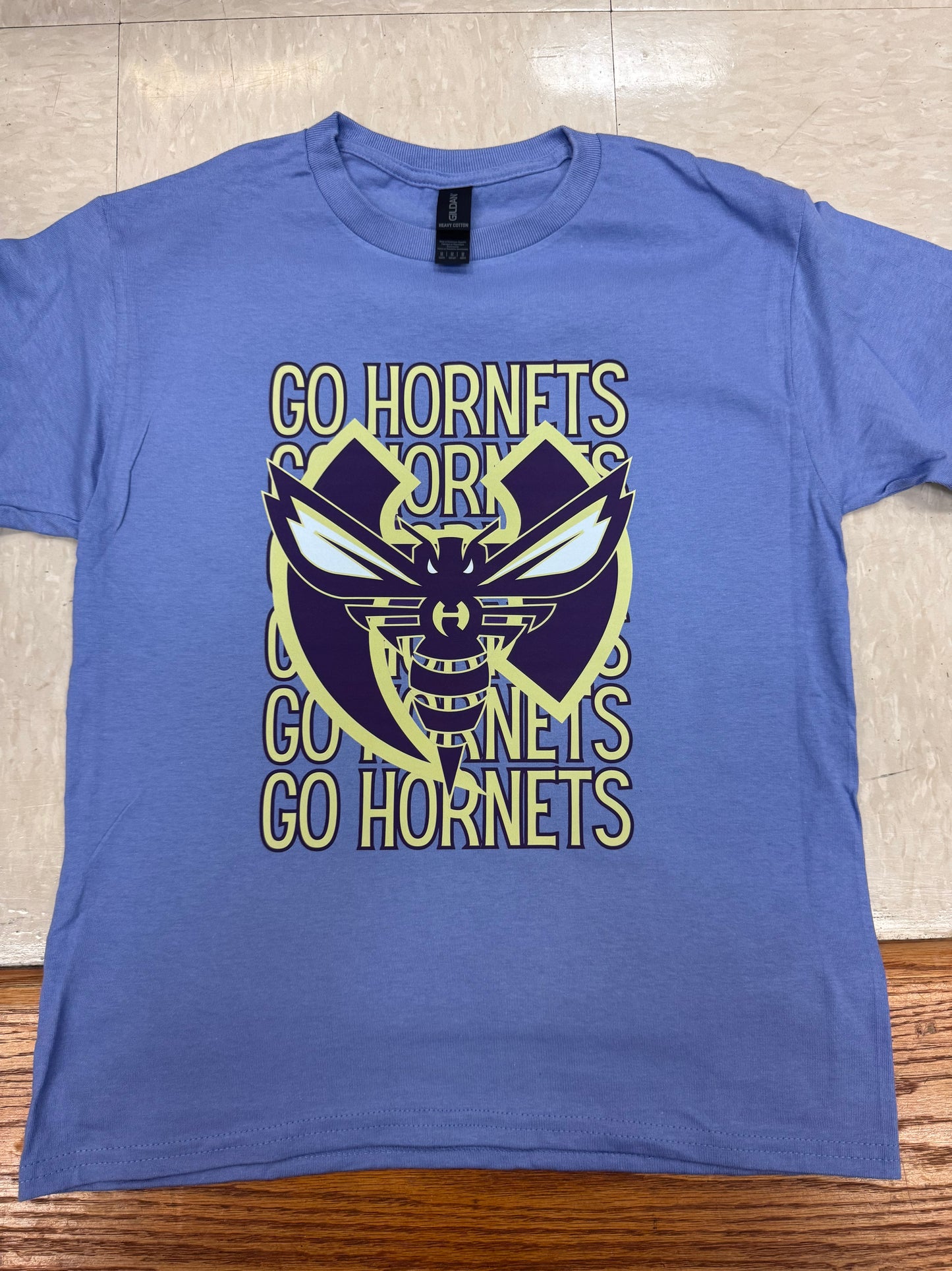 Hiram Hornets Mascot Stacked Violet