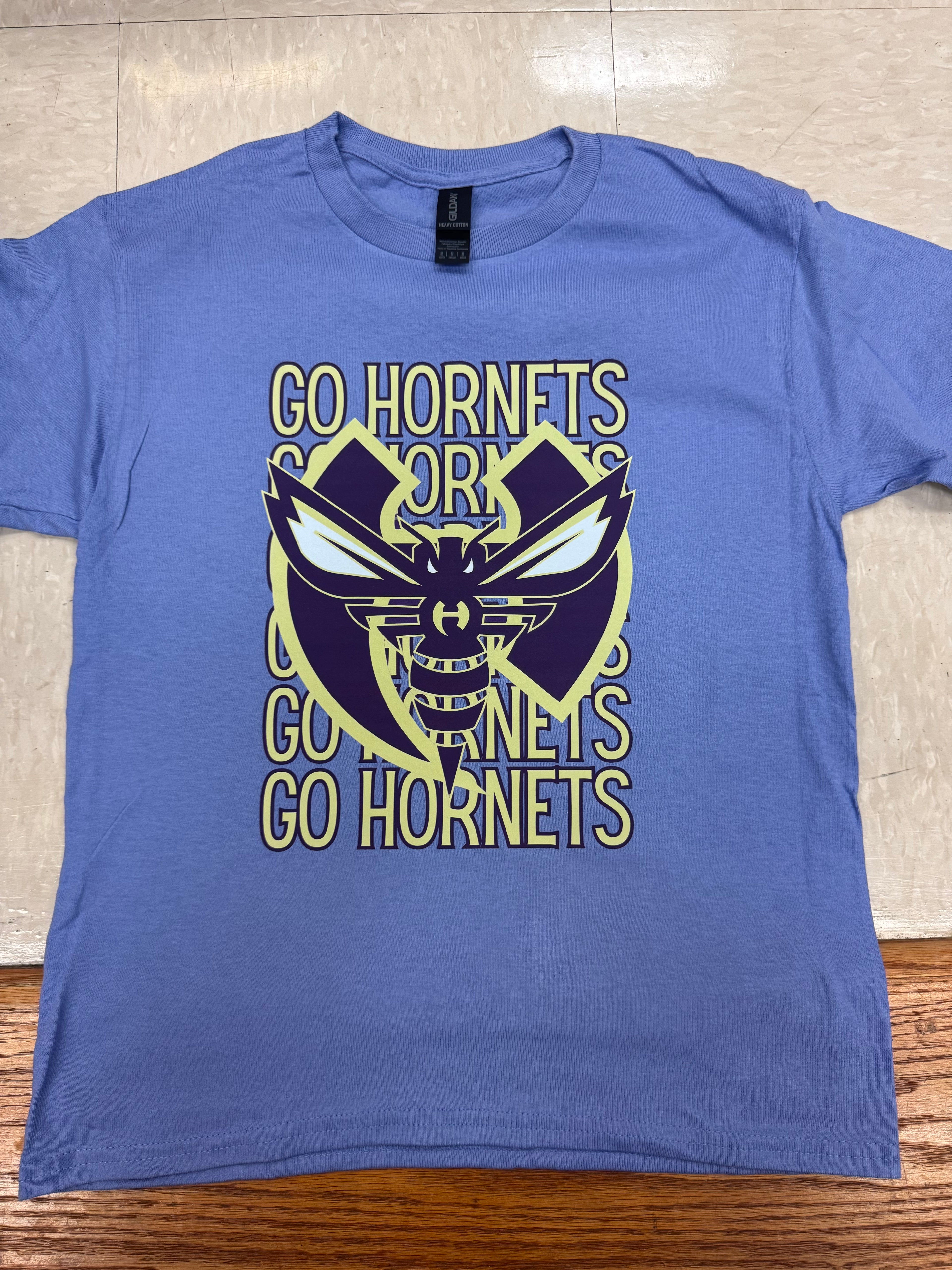 Hiram Hornets Mascot Stacked Violet