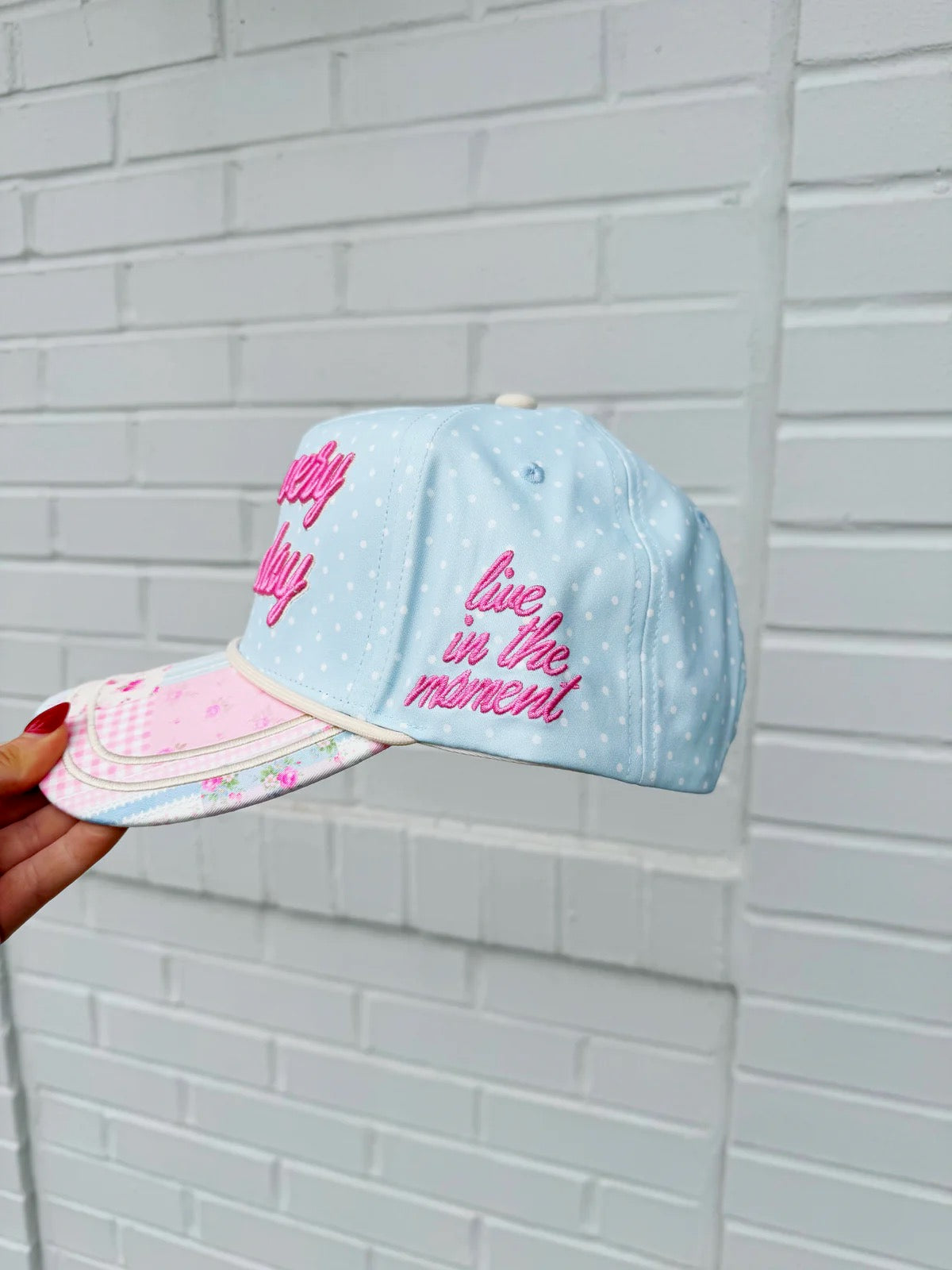 It’s A Very Good Day Polka Dot/patchwork Trendy Hat