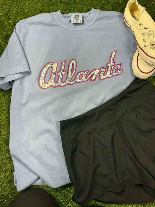 Atlanta city connect logo sequin tee PRE ORDER