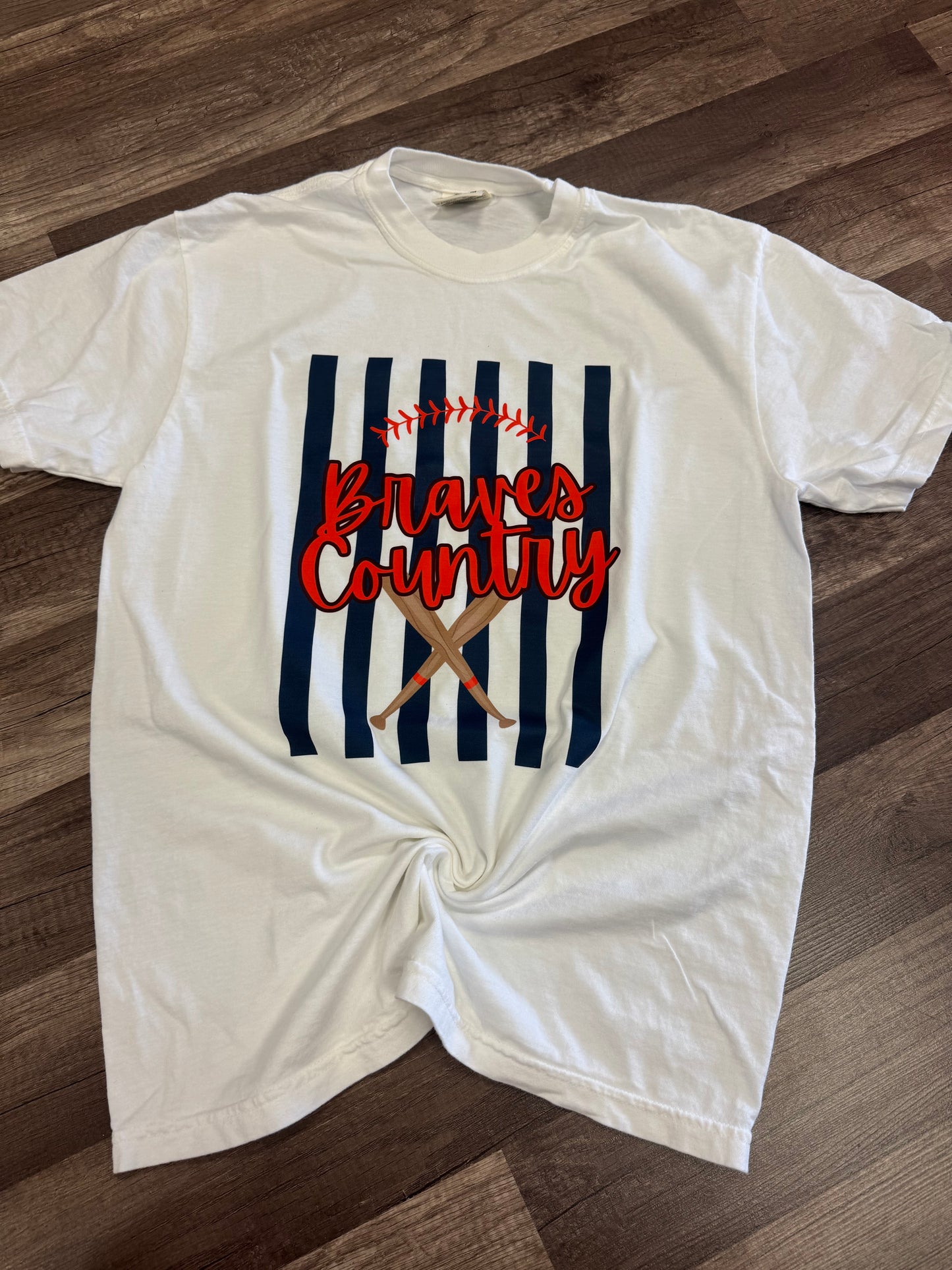 Striped Braves Country on White