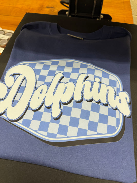 Nebo Dolphins Checkered Faux Glitter