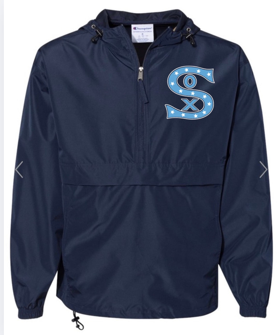 Sox logo navy windbreaker pullover (embroidered)