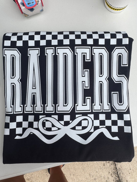 Raiders all white checkered with bow