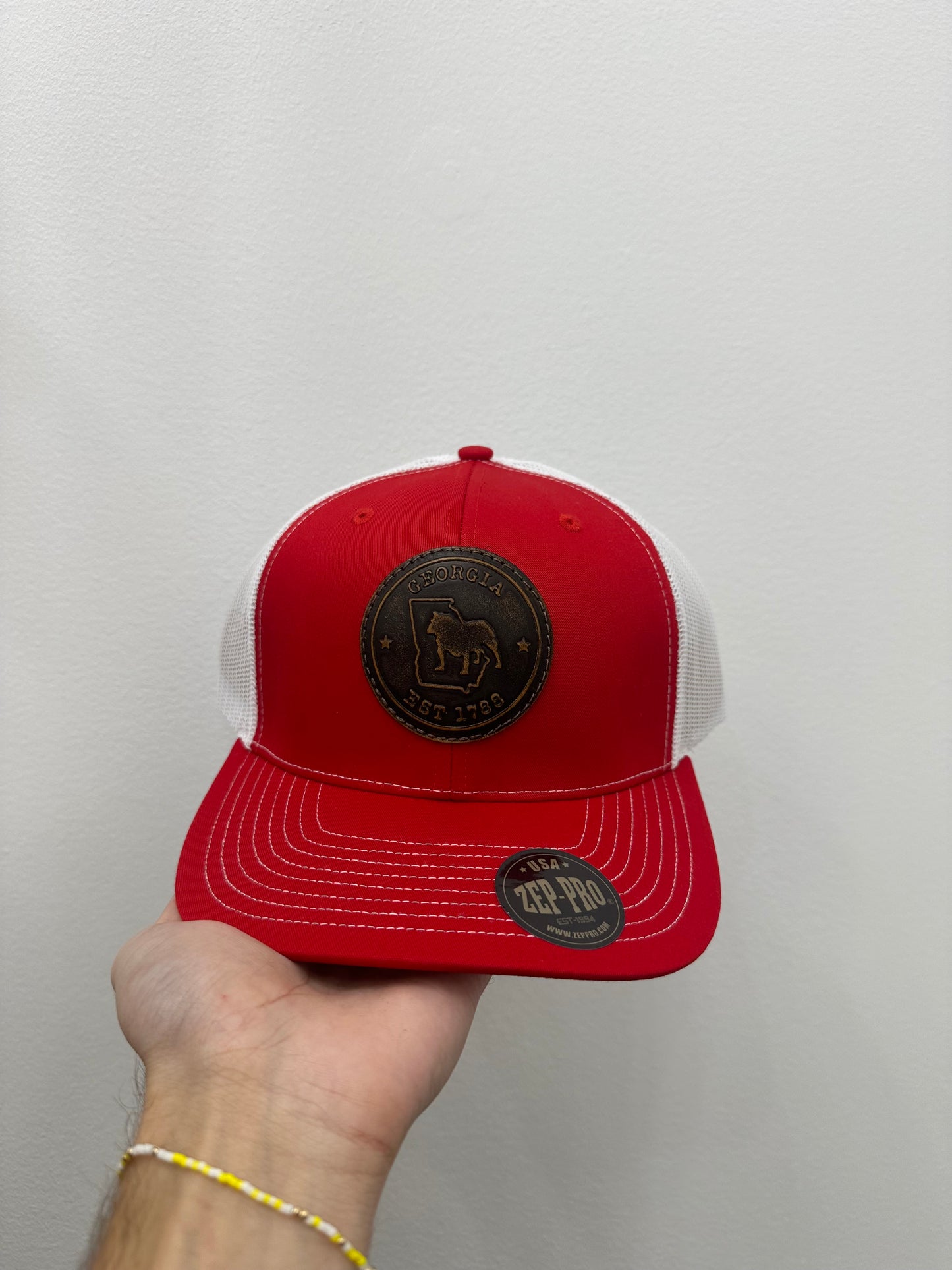 Georgia Bulldog State Patch Red Hat