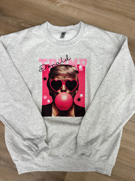 Donald Trump Blowing Pink Bubble Sweatshirt