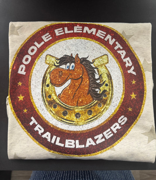 Poole Trailblazers Faux Glitter on Star tee