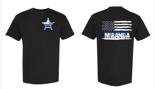 Deputy Miranda Flag Black Tee