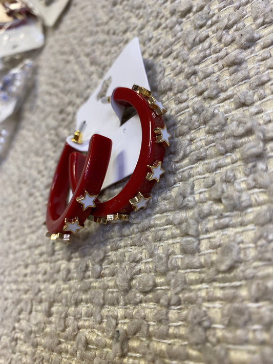 Crimson with white star hoops