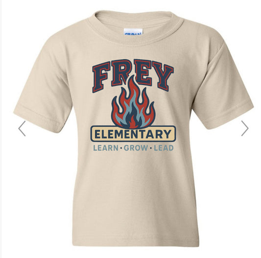 FREY ELEMENTARY- learn grow lead with flame in the middle on natural