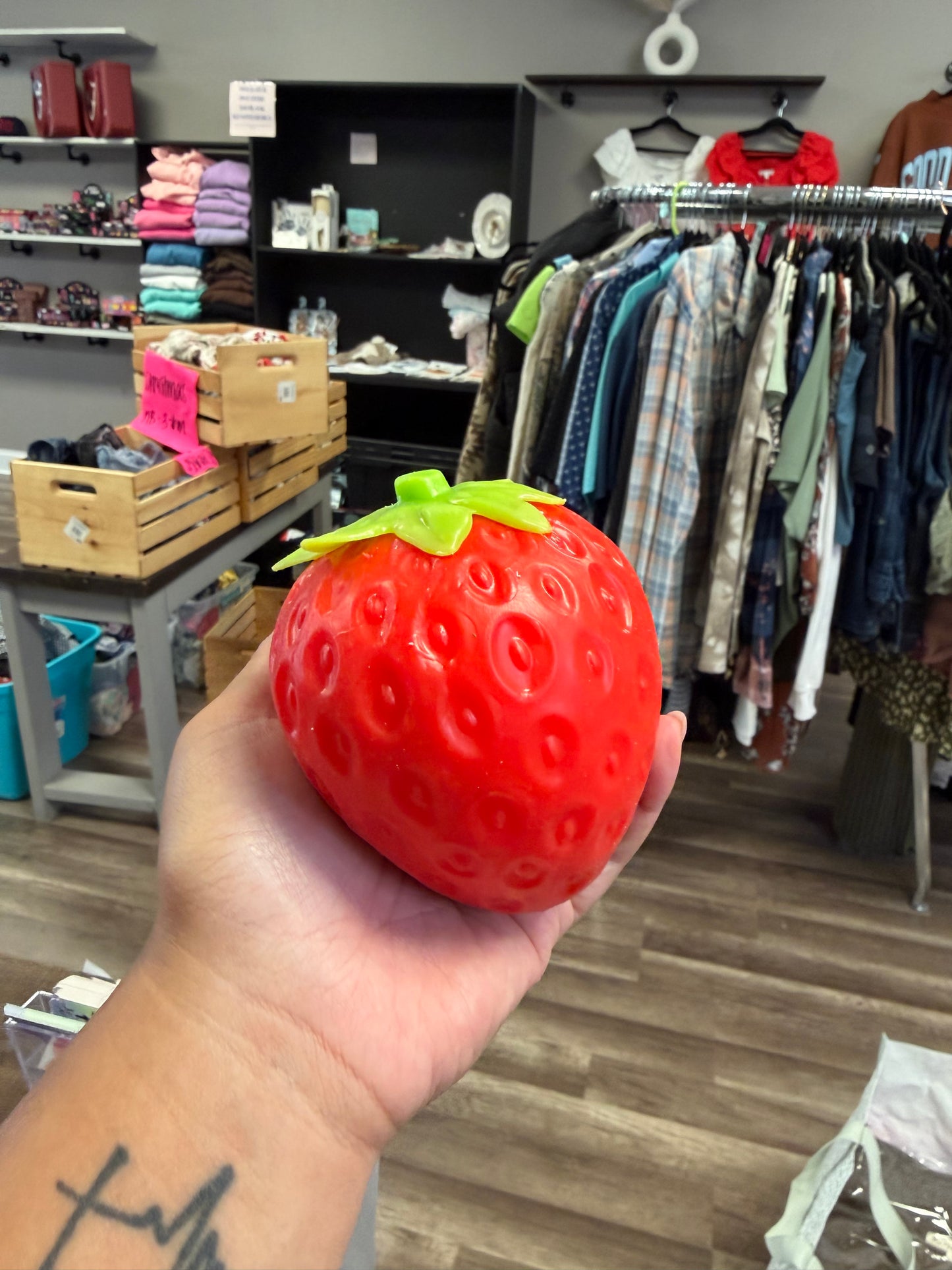 Foam filled jumbo strawberry squishy
