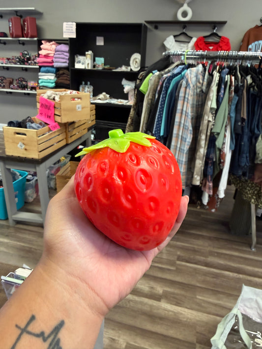 Foam filled jumbo strawberry squishy