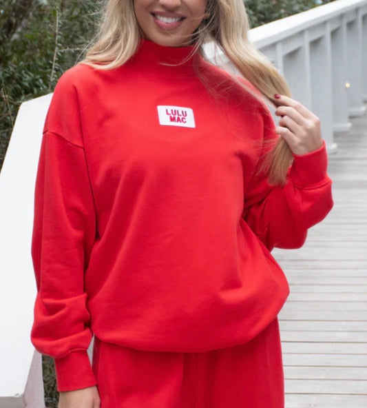 LULU MAC MOCKNECK SWEATSHIRT - Red