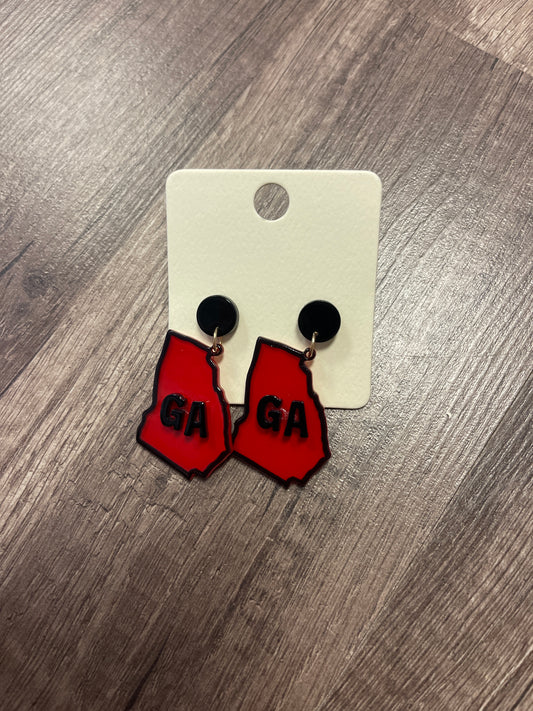 Georgia State Acrylic Dangle Earring