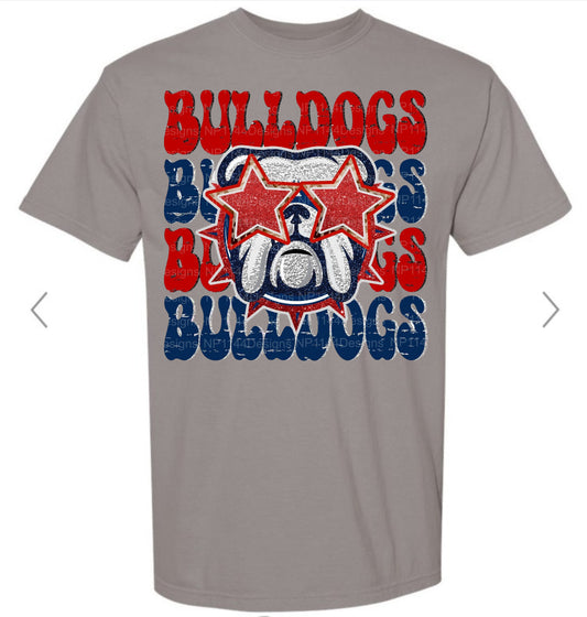 Bulldogs Star Eyes Faux Glitter