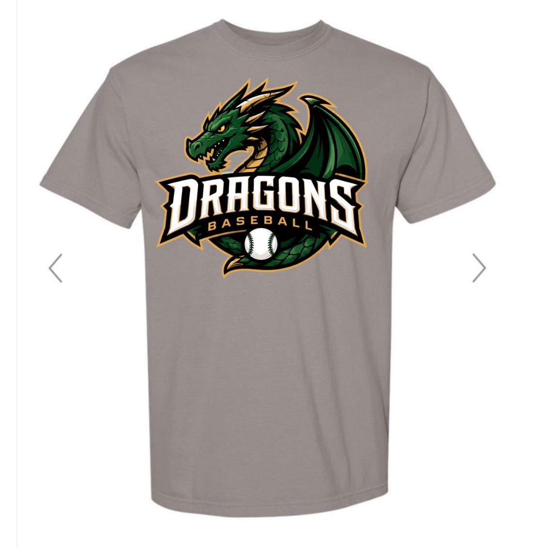 Dragons Baseball logo grey comfort color