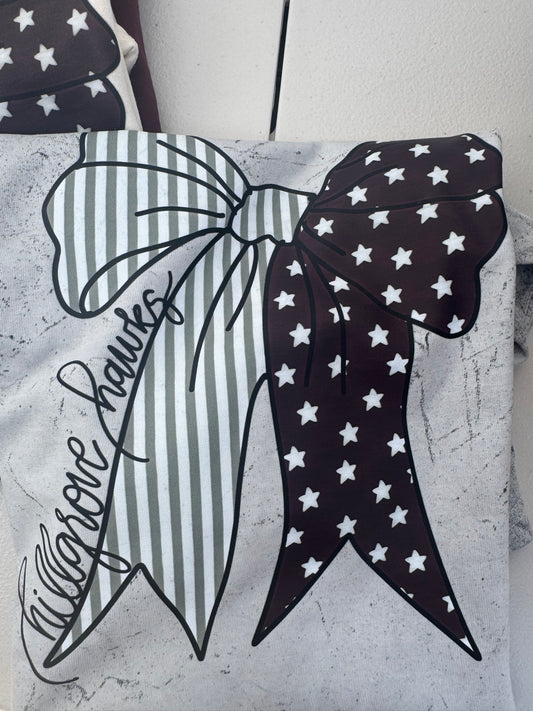 Hillgrove Hawks Striped Bow COLORBLAST CC TEE