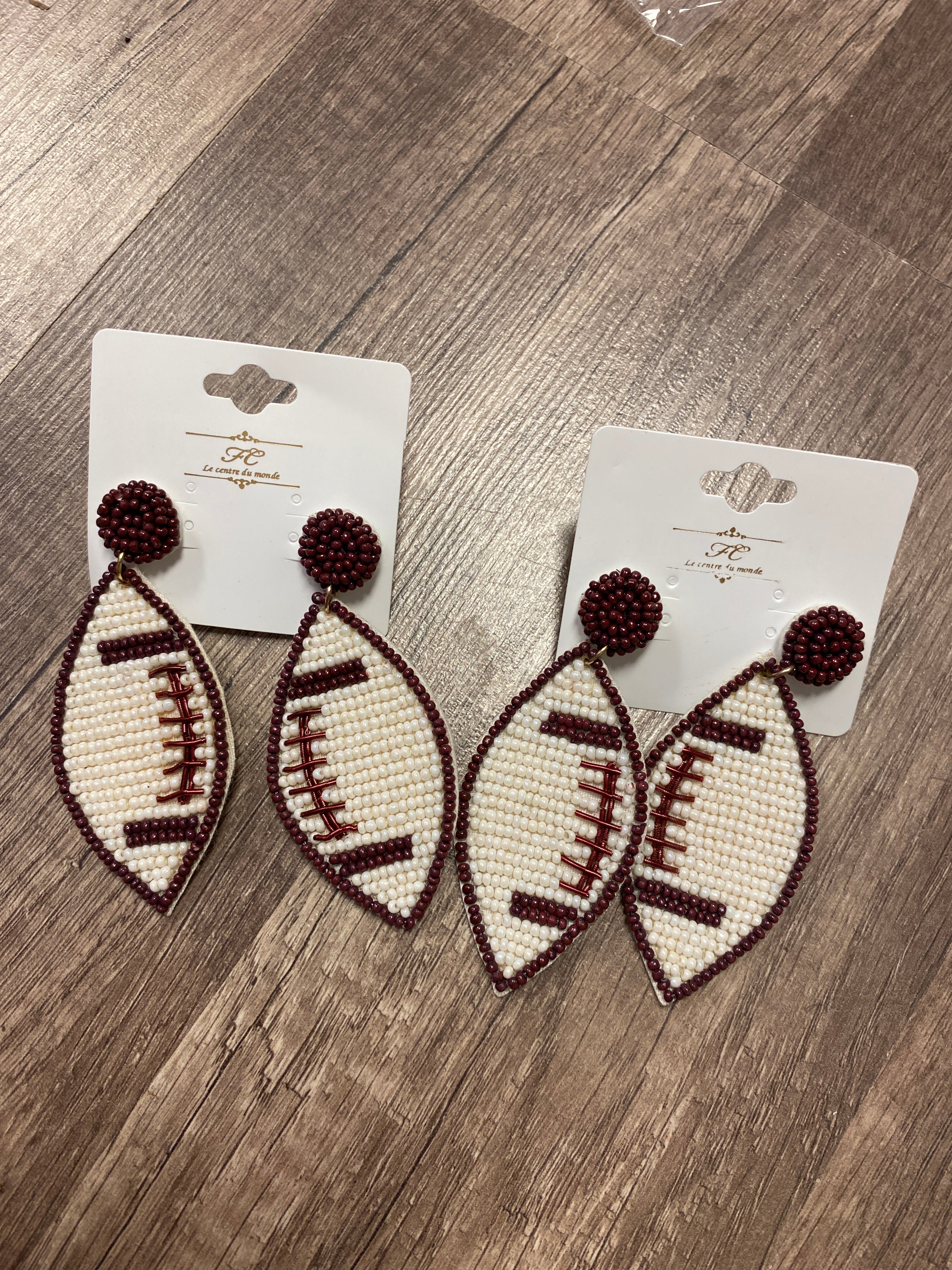 Original Football Beaded Earring