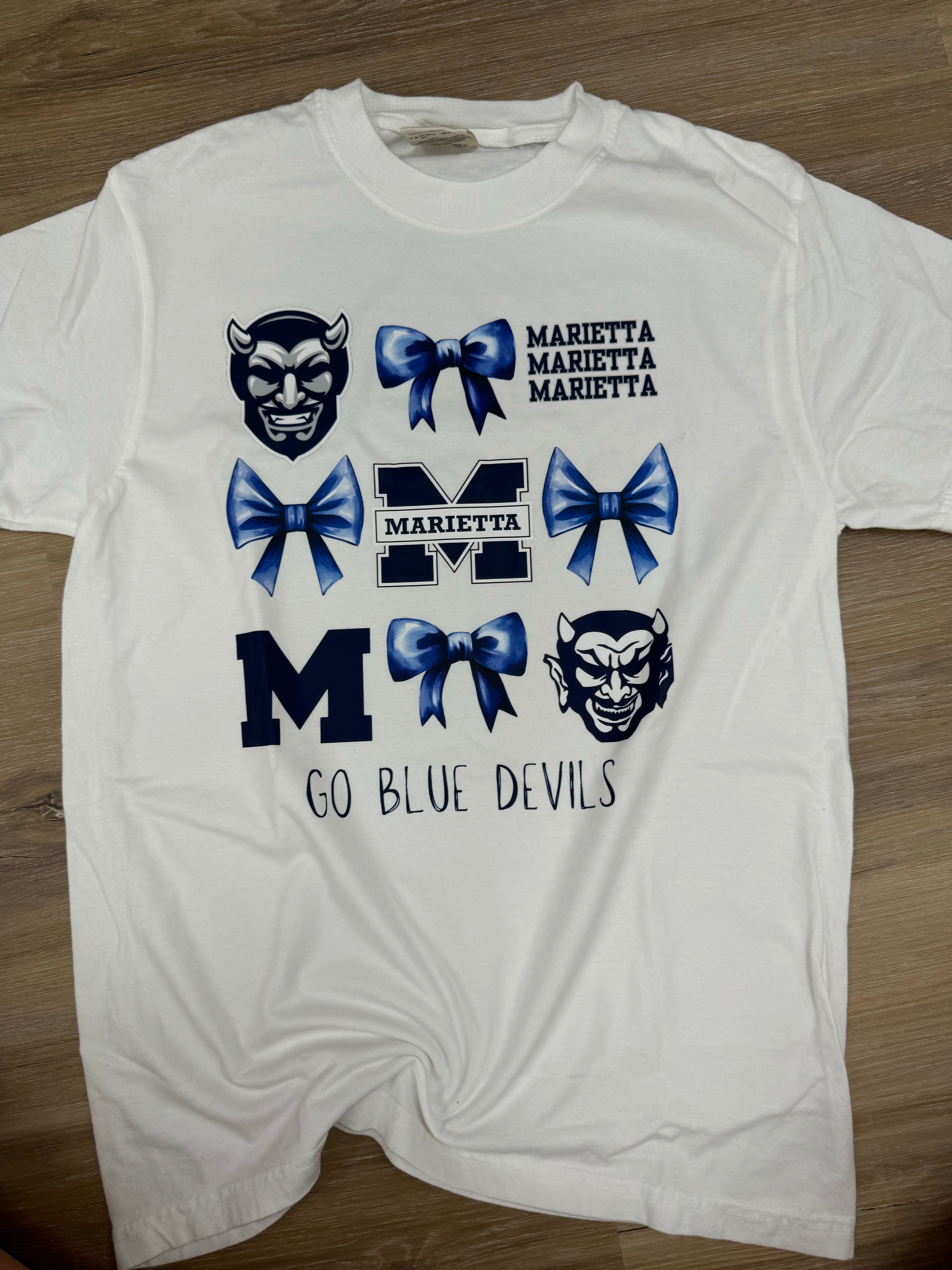 Marietta Blue Devils Bow Collage Tee