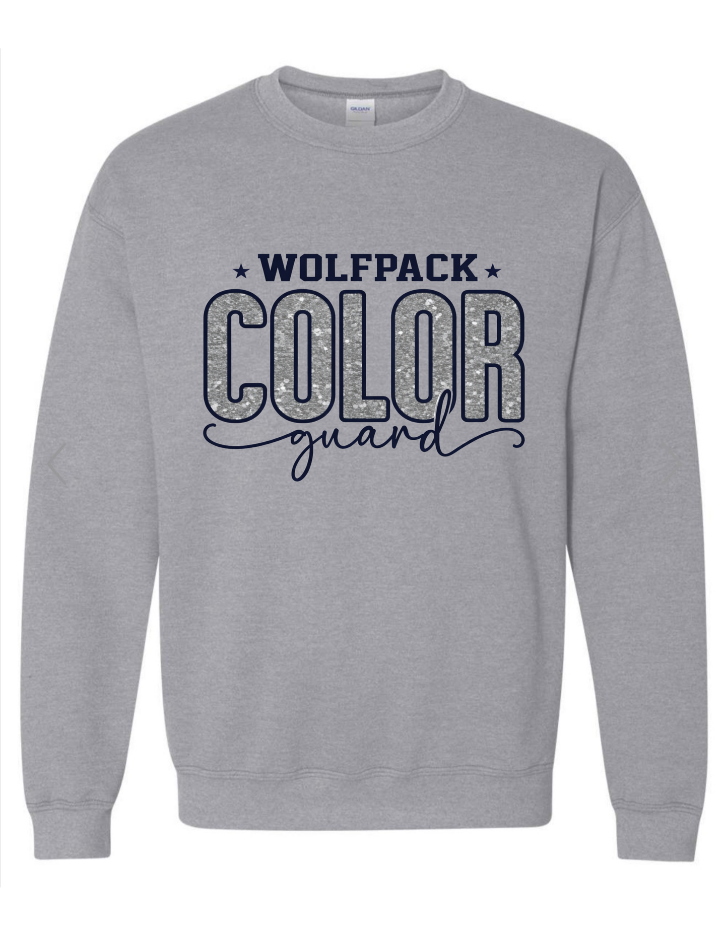 Wolfpack Colorguard Faux Glitter on Grey