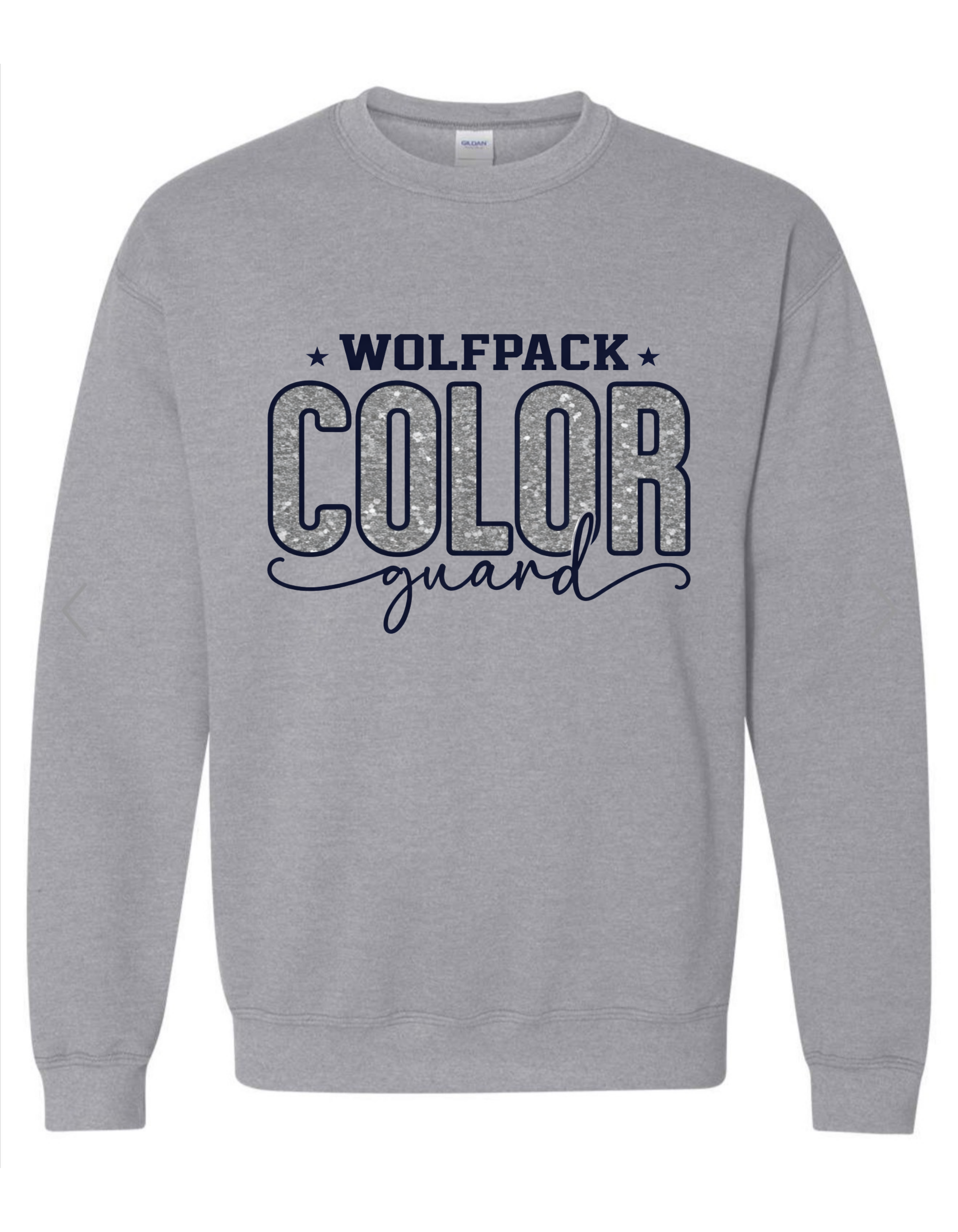 Wolfpack Colorguard Faux Glitter on Grey