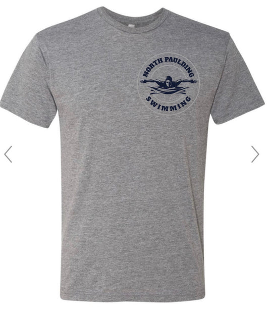 North Paulding Swimming Circle Logo on grey NEXT LEVEL TRIBLEND ON THE SHORT SLEEVE