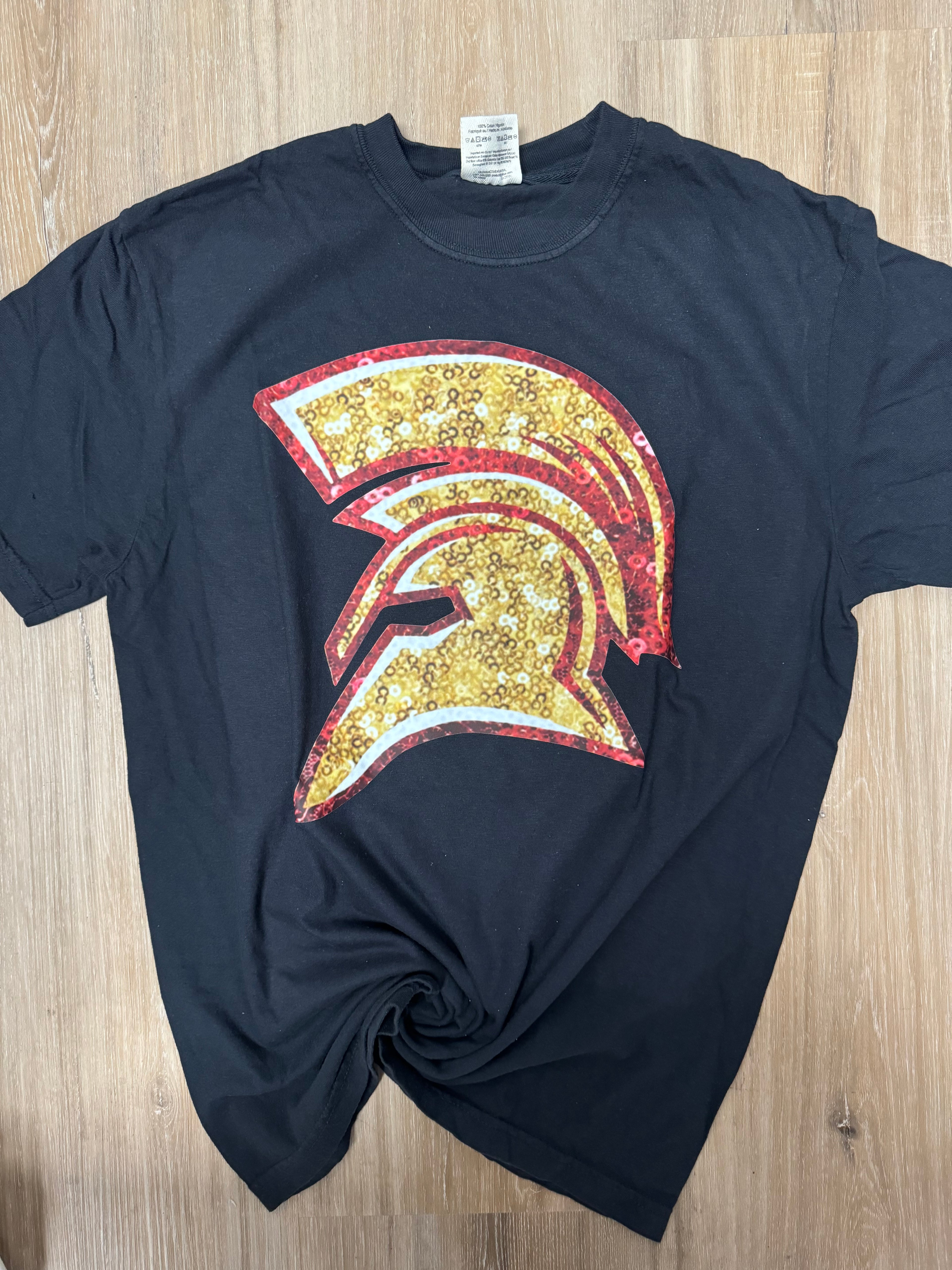 Spartans Head Faux Sequin Tee