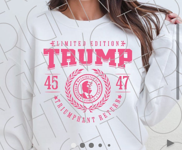 Limited Edition Pink Trump Sweatshirt