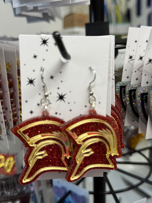 South Paulding Spartan Glitter Dangles