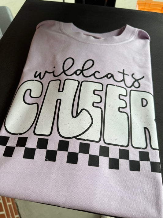 Wildcats Cheer checkered tee