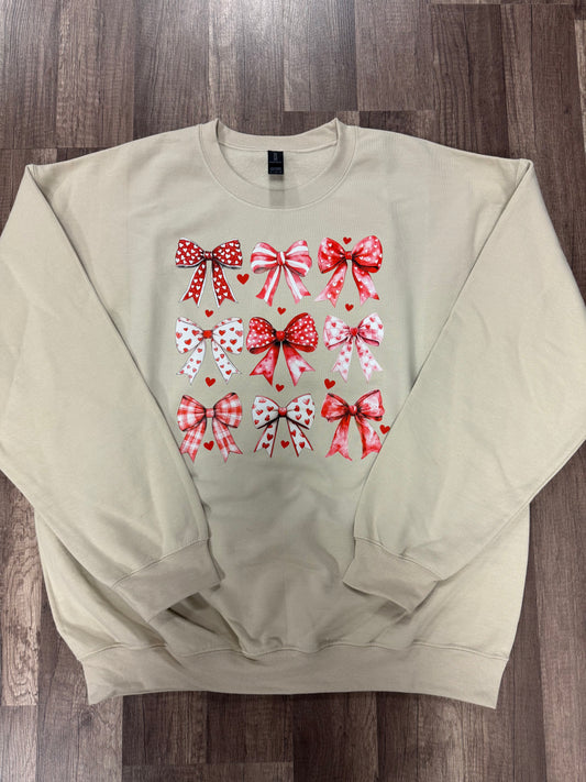 Valentine Bows Collage Sweatshirt