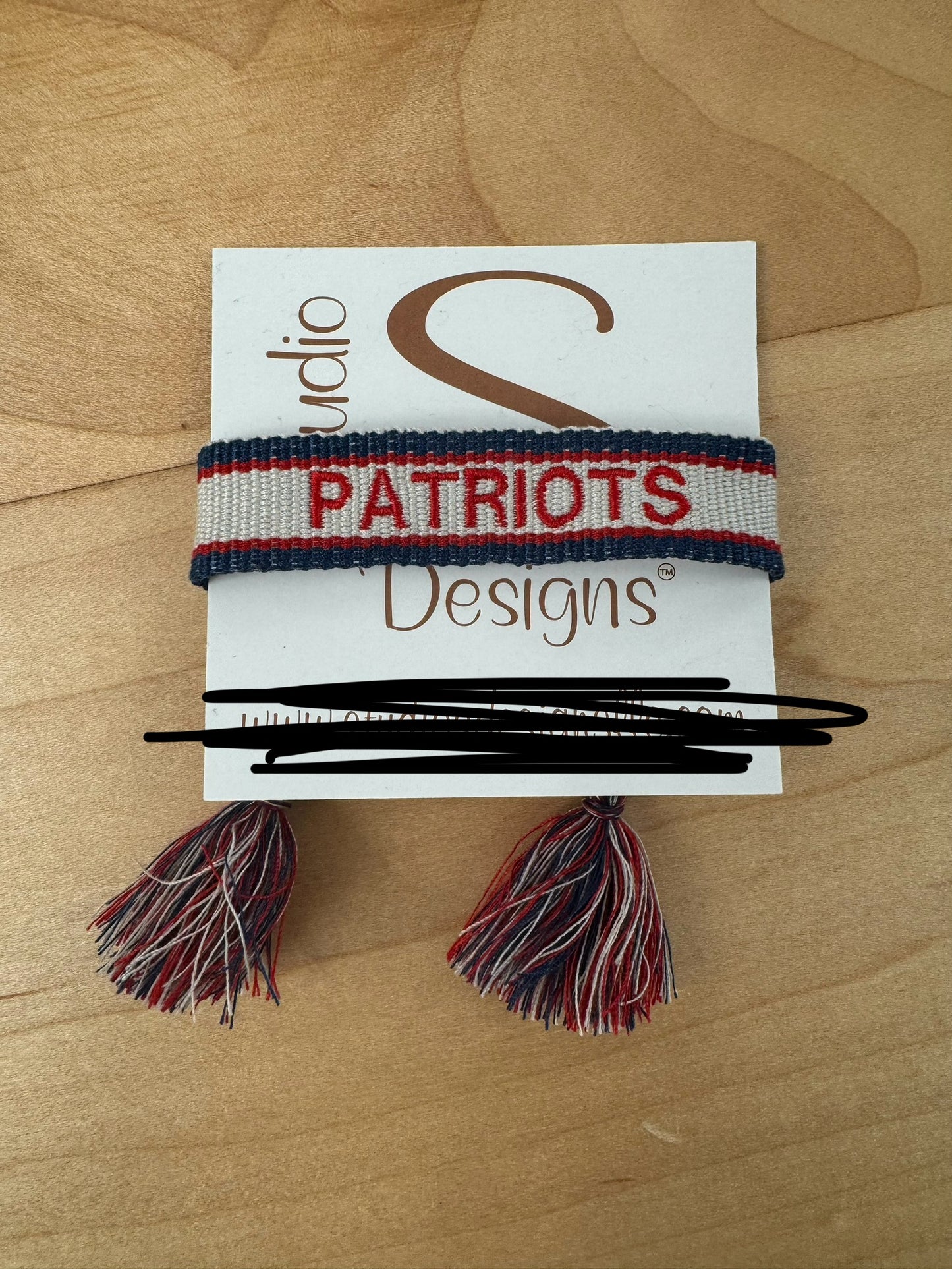 Embroidered Tassel Bracelet - Patriots