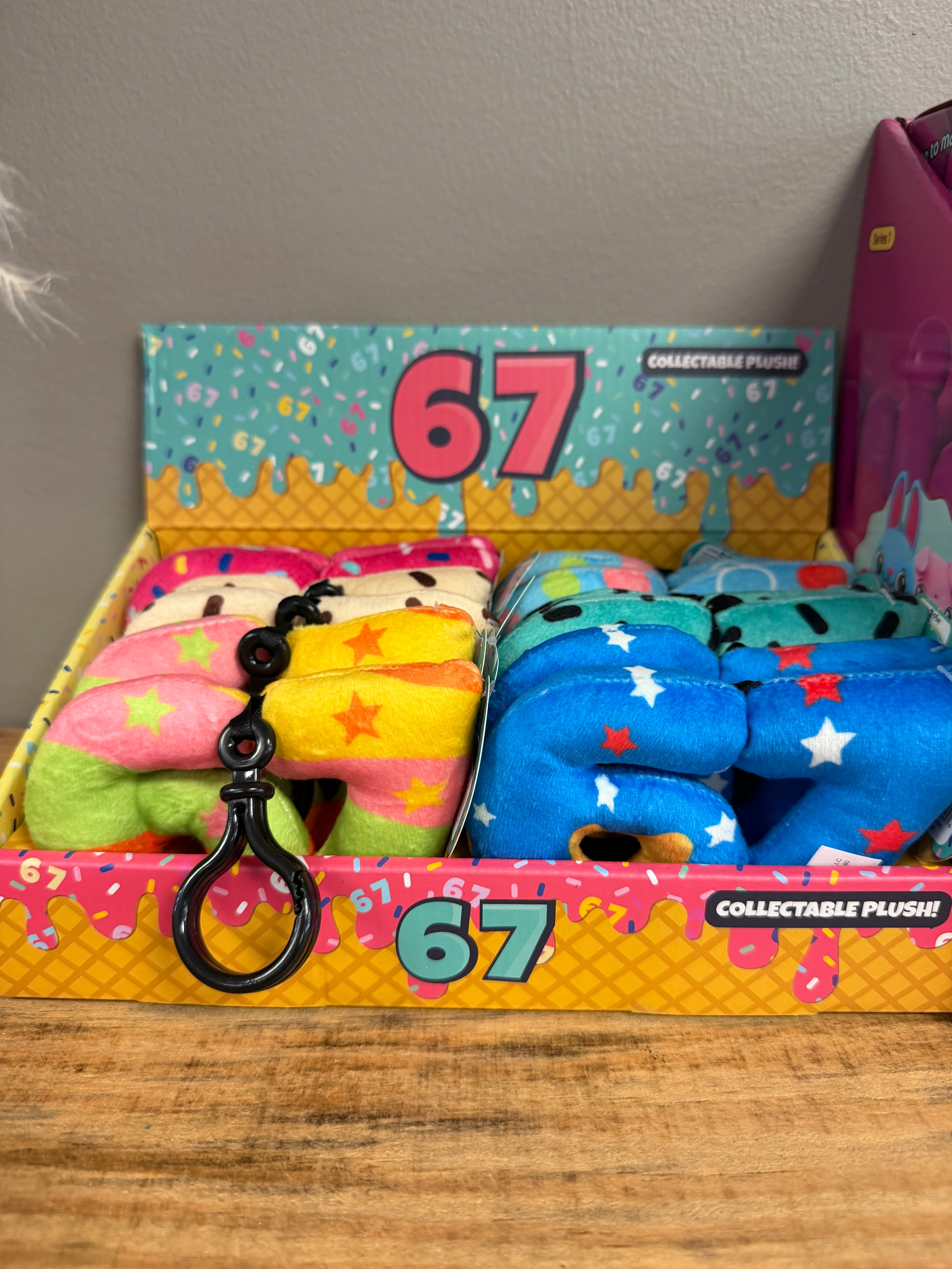 6 7 plush keychain