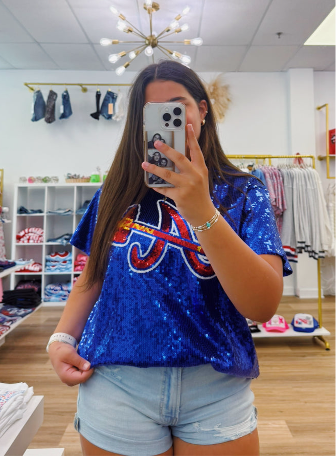Atlanta Braves Sequin Top