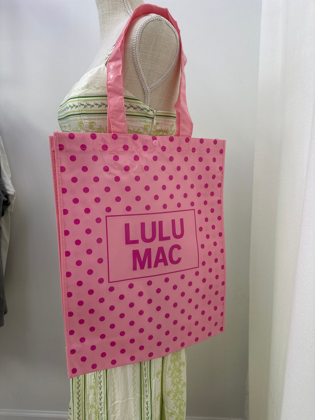 LULU MAC REUSABLE POLKA DOT TOTE BAG