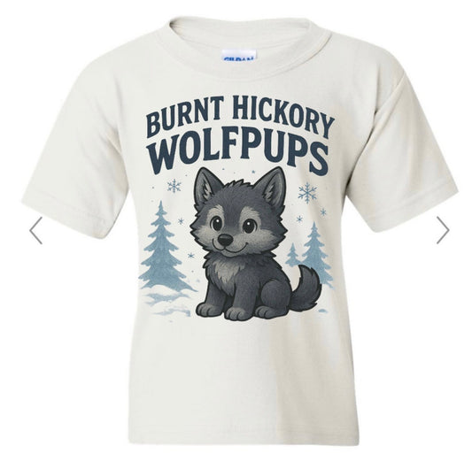 Burnt Hickory Wolfpups Snowy Christmas on white