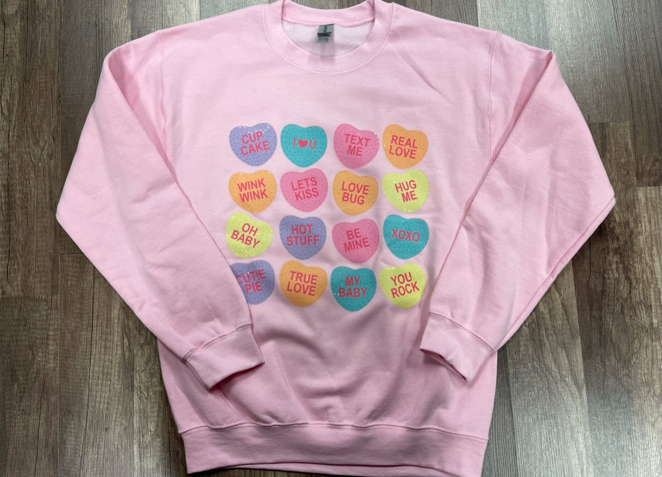 Conversation Hearts Sequin Sweatshirt