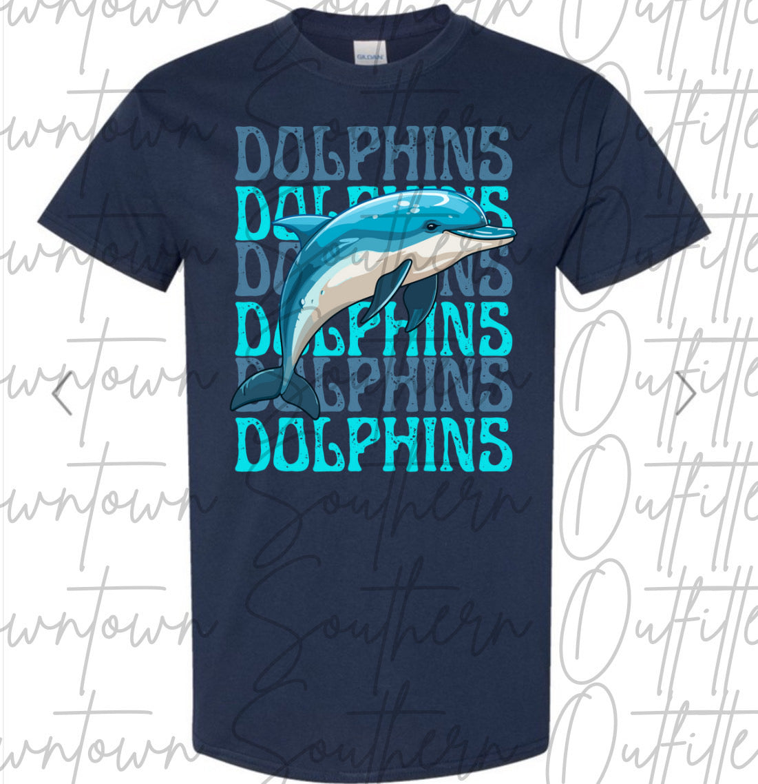 ADULT Dolphins Stacked Mascot