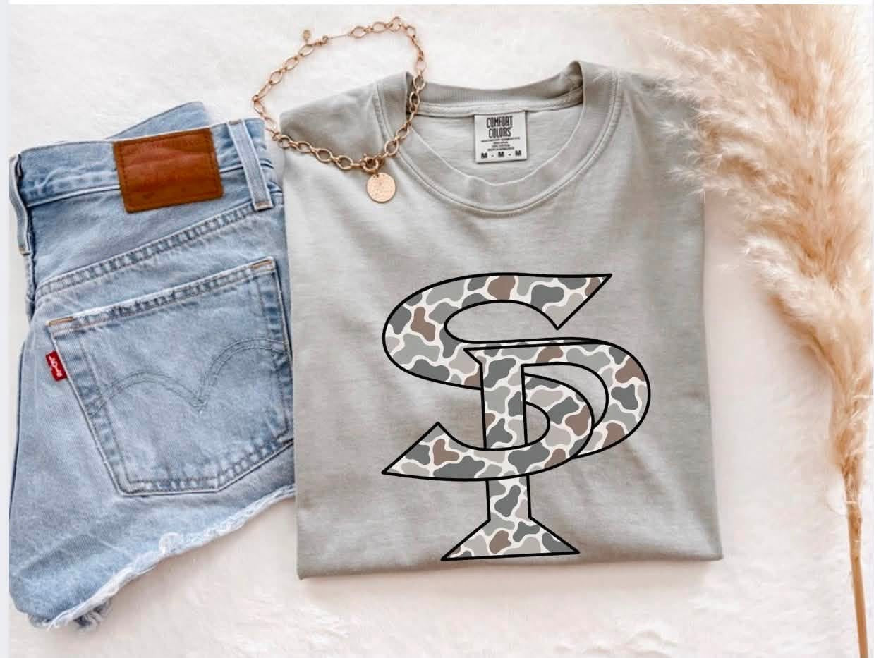 Retro Camo South Paulding “SP” Grey Tee