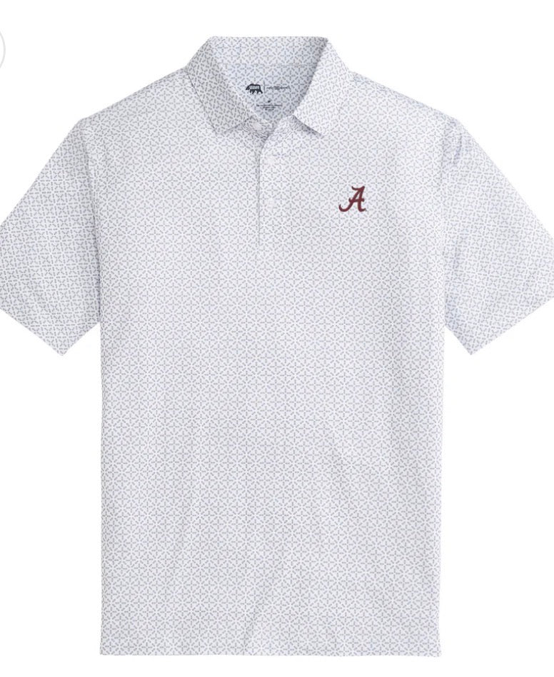 Alabama Onward Reserve Gameday Printed Performance Polo - White