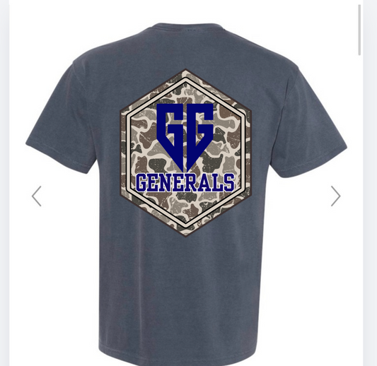 Georgia Generals logo Camo front/black on denim