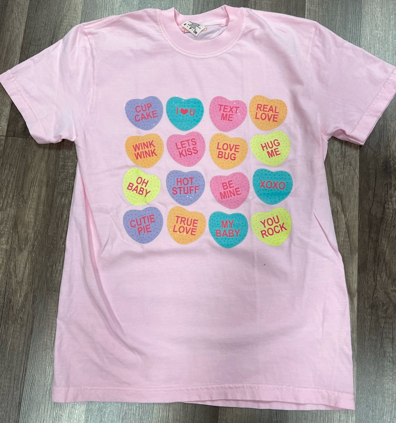Conversation hearts sequin tee