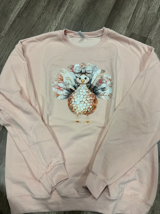 Turkey Sparkly Blush Sweatshirt