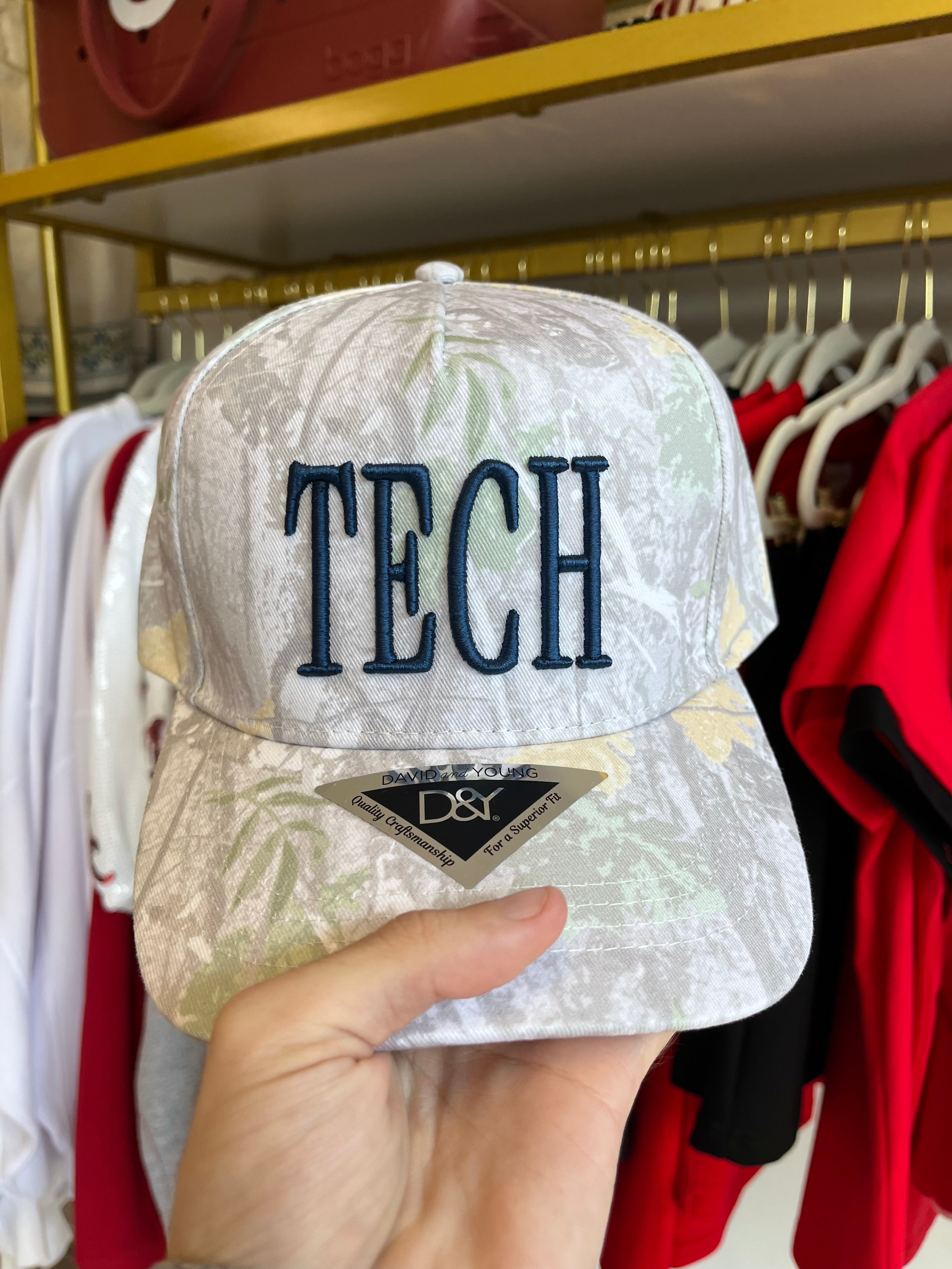 TECH 3d NAVY camo embroidered hat